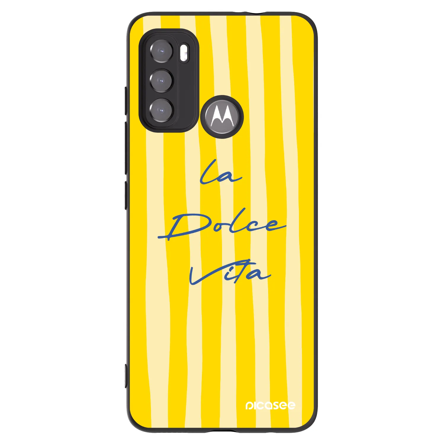 Picasee Μαύρη θήκη σιλικόνης για Motorola Moto G60 - Ladolcevita