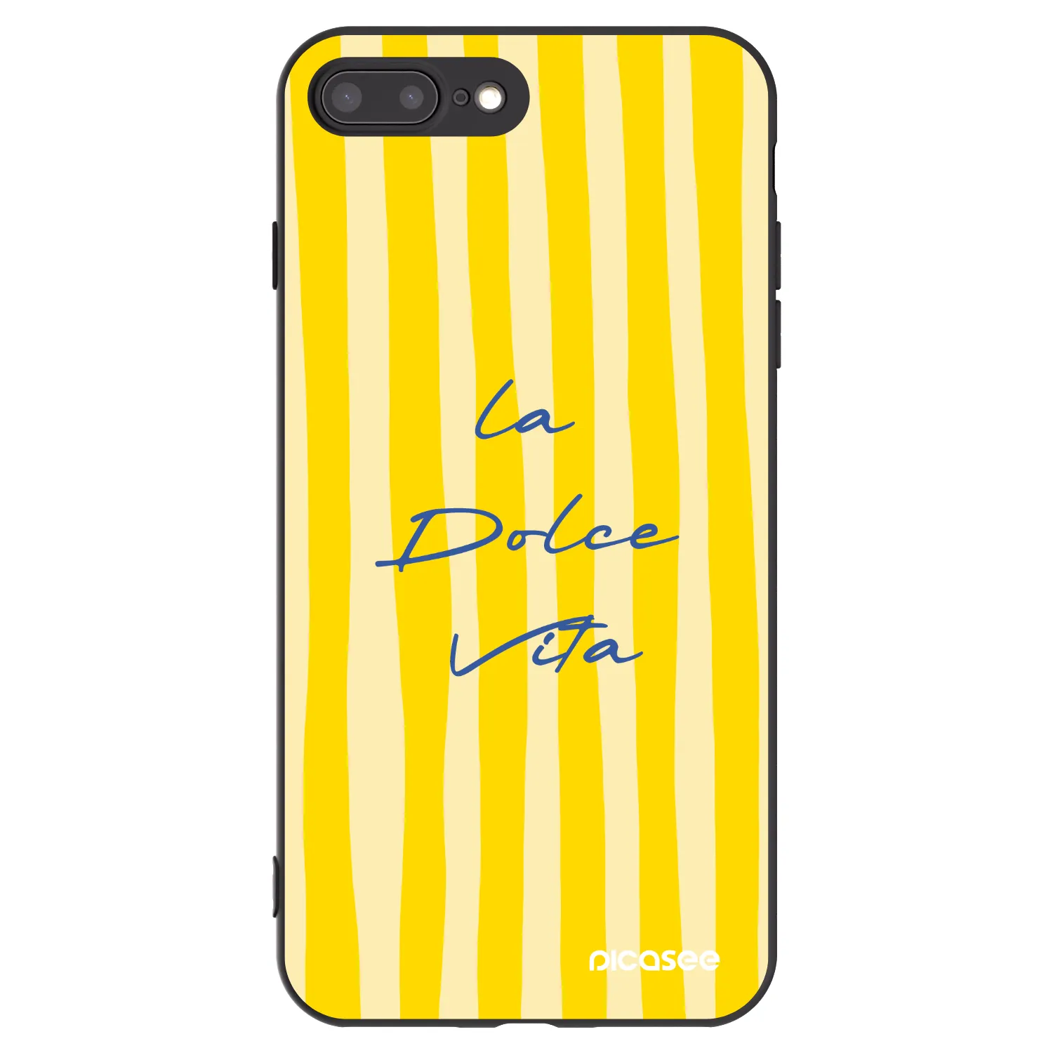 Picasee Μαύρη θήκη σιλικόνης για Apple iPhone 8 Plus - Ladolcevita