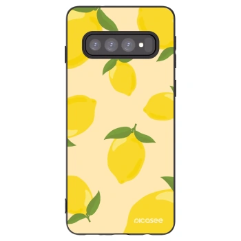 Picasee Μαύρη θήκη σιλικόνης για Samsung Galaxy S10 G973 - Limoncella