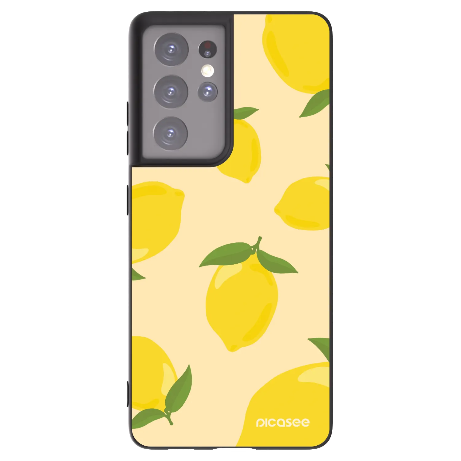 Picasee Μαύρη θήκη σιλικόνης για Samsung Galaxy S21 Ultra 5G G998B - Limoncella