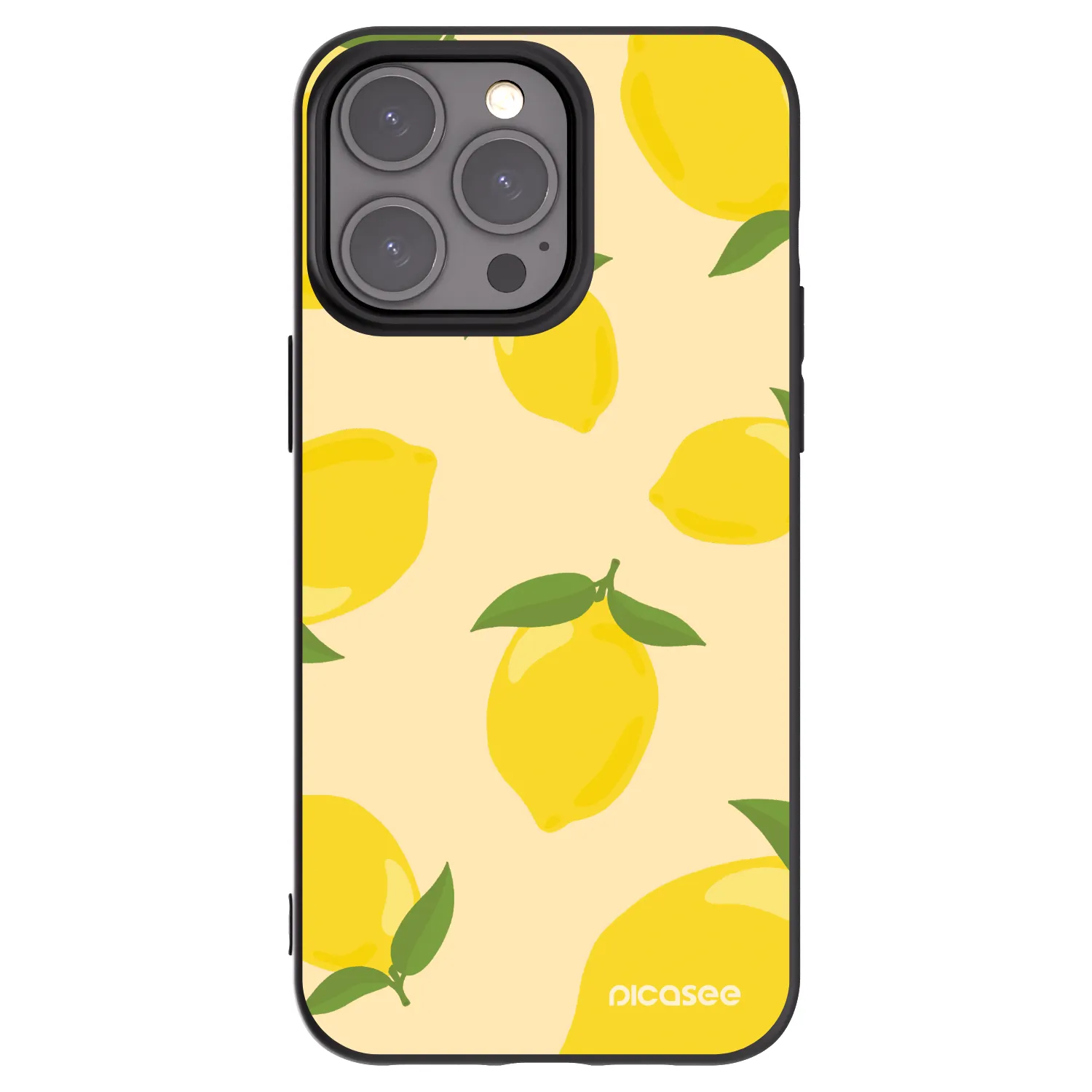 Picasee Μαύρη θήκη σιλικόνης για Apple iPhone 15 Pro Max - Limoncella