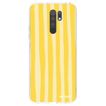 Picasee διαφανής θήκη σιλικόνης Xiaomi Redmi 9 - Lines lemon