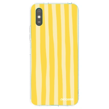 Picasee διαφανής θήκη σιλικόνης Xiaomi Redmi 9A - Lines lemon