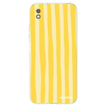 Picasee Μαύρη θήκη σιλικόνης για Xiaomi Redmi 9A - Lines lemon