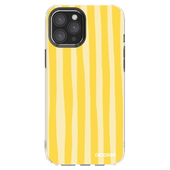 Picasee διαφανής θήκη σιλικόνης Apple iPhone 12 Pro Max - Lines lemon