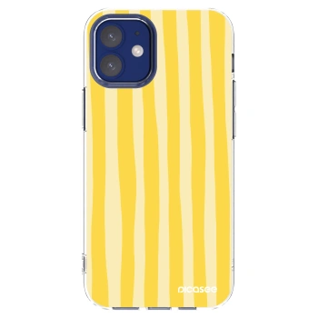 Picasee διαφανής θήκη σιλικόνης Apple iPhone 12 mini - Lines lemon