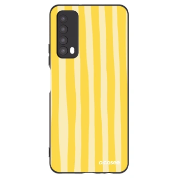 Picasee Μαύρη θήκη σιλικόνης για Huawei P Smart 2021 - Lines lemon
