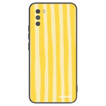 Picasee Μαύρη θήκη σιλικόνης για Xiaomi Poco M3 - Lines lemon
