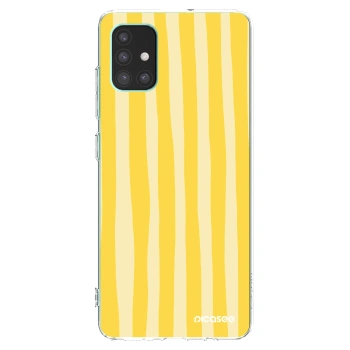 Picasee διαφανής θήκη σιλικόνης Samsung Galaxy M51 M515F - Lines lemon