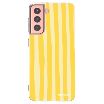 Picasee διαφανής θήκη σιλικόνης Samsung Galaxy S21 5G G991B - Lines lemon