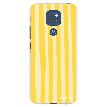 Picasee διαφανής θήκη σιλικόνης Motorola Moto G9 Play - Lines lemon
