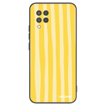 Picasee Μαύρη θήκη σιλικόνης για Samsung Galaxy A42 A426B - Lines lemon
