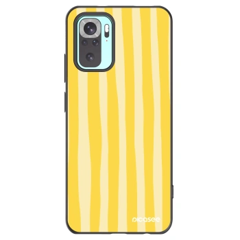 Picasee Μαύρη θήκη σιλικόνης για Xiaomi Redmi Note 10 Pro - Lines lemon