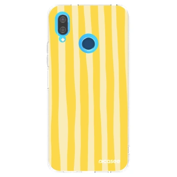 Picasee διαφανής θήκη σιλικόνης Huawei P20 Lite - Lines lemon