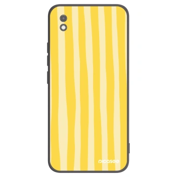 Picasee Μαύρη θήκη σιλικόνης για Xiaomi Redmi 9AT - Lines lemon