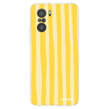Picasee διαφανής θήκη σιλικόνης Xiaomi Poco F3 - Lines lemon