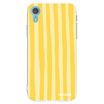 Picasee διαφανής θήκη σιλικόνης Apple iPhone XR - Lines lemon
