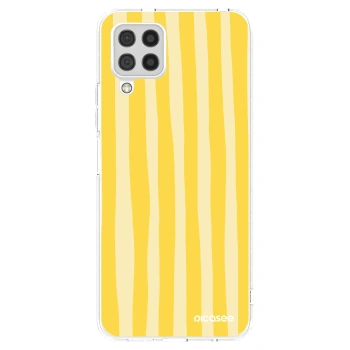 Picasee διαφανής θήκη σιλικόνης Samsung Galaxy A22 A225F 4G - Lines lemon
