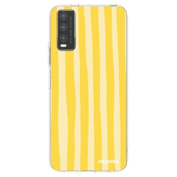 Picasee διαφανής θήκη σιλικόνης Vivo Y20s - Lines lemon