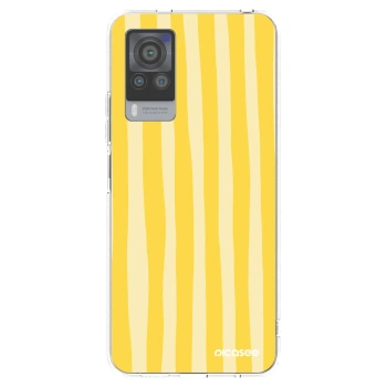 Picasee διαφανής θήκη σιλικόνης Vivo X60 Pro 5G - Lines lemon