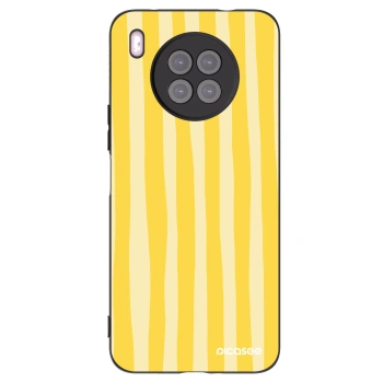 Picasee Μαύρη θήκη σιλικόνης για Huawei Nova 8i - Lines lemon