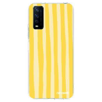 Picasee διαφανής θήκη σιλικόνης Vivo Y11s - Lines lemon