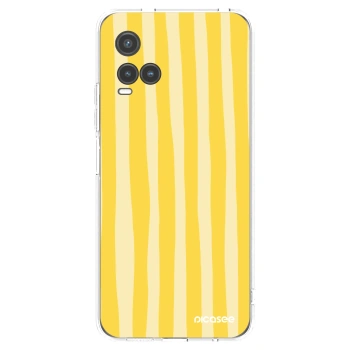 Picasee διαφανής θήκη σιλικόνης Vivo Y33s - Lines lemon
