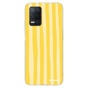 Picasee διαφανής θήκη σιλικόνης Realme 8 5G - Lines lemon