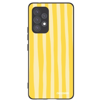 Picasee Μαύρη θήκη σιλικόνης για Samsung Galaxy A53 5G A536 - Lines lemon