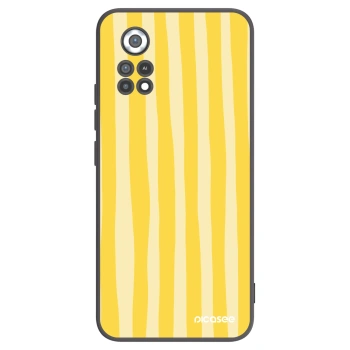 Picasee Μαύρη θήκη σιλικόνης για Xiaomi Poco X4 Pro 5G - Lines lemon