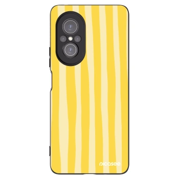 Picasee Μαύρη θήκη σιλικόνης για Huawei Nova 9 SE - Lines lemon