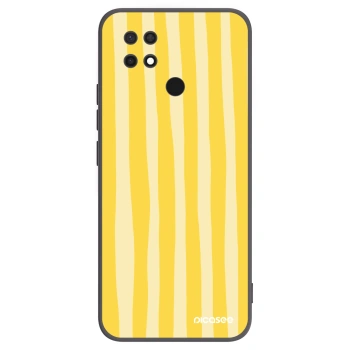 Picasee Μαύρη θήκη σιλικόνης για Xiaomi Redmi 10C - Lines lemon