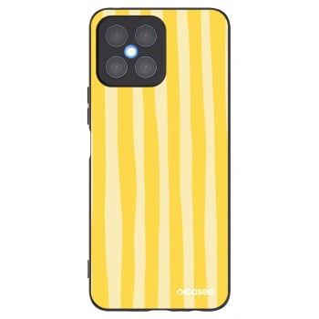 Picasee Μαύρη θήκη σιλικόνης για Honor X8 4G - Lines lemon