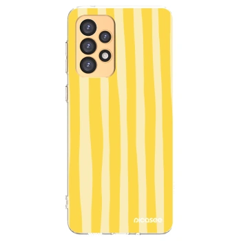 Picasee διαφανής θήκη σιλικόνης Samsung Galaxy A33 5G A336 - Lines lemon