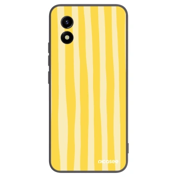 Picasee Μαύρη θήκη σιλικόνης για Vivo Y01 - Lines lemon