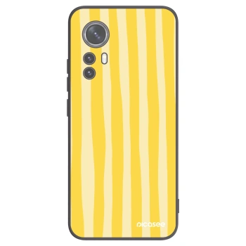 Picasee Μαύρη θήκη σιλικόνης για Xiaomi 12X - Lines lemon