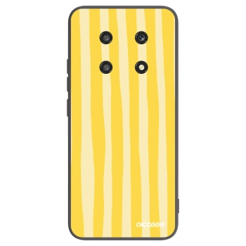 Picasee Μαύρη θήκη σιλικόνης για Honor Magic4 Lite 5G - Lines lemon