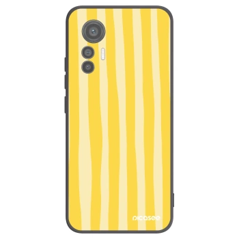 Picasee Μαύρη θήκη σιλικόνης για Xiaomi 12 Lite - Lines lemon