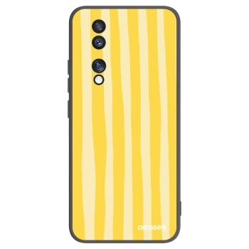 Picasee Μαύρη θήκη σιλικόνης για Honor 70 - Lines lemon