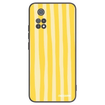 Picasee Μαύρη θήκη σιλικόνης για Xiaomi Poco M4 Pro - Lines lemon