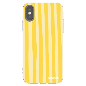 Picasee διαφανής θήκη σιλικόνης Apple iPhone X/XS - Lines lemon