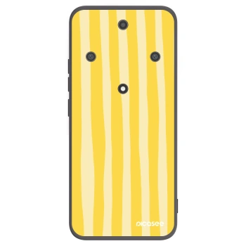 Picasee Μαύρη θήκη σιλικόνης για Honor Magic5 Lite 5G - Lines lemon