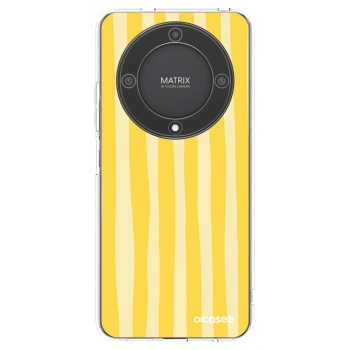 Picasee διαφανής θήκη σιλικόνης Honor Magic5 Lite 5G - Lines lemon