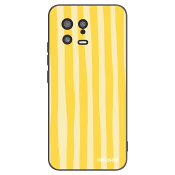 Picasee Μαύρη θήκη σιλικόνης για Xiaomi 13 - Lines lemon
