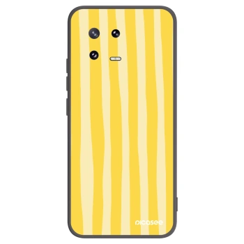 Picasee Μαύρη θήκη σιλικόνης για Xiaomi 13 Pro - Lines lemon