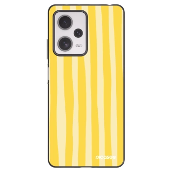 Picasee Μαύρη θήκη σιλικόνης για Xiaomi Redmi Note 12 Pro+ 5G - Lines lemon