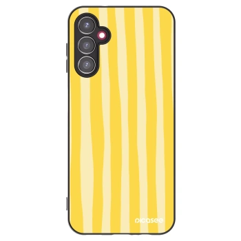 Picasee Μαύρη θήκη σιλικόνης για Samsung Galaxy A14 4G A145R - Lines lemon