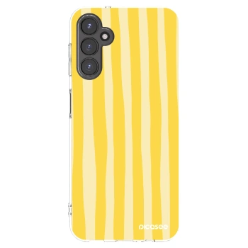 Picasee διαφανής θήκη σιλικόνης Samsung Galaxy A14 4G A145R - Lines lemon