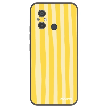 Picasee Μαύρη θήκη σιλικόνης για Xiaomi Redmi 12C - Lines lemon