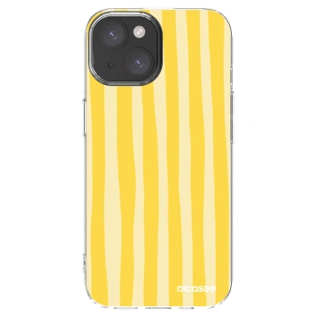 Picasee διαφανής θήκη σιλικόνης Apple iPhone 15 - Lines lemon